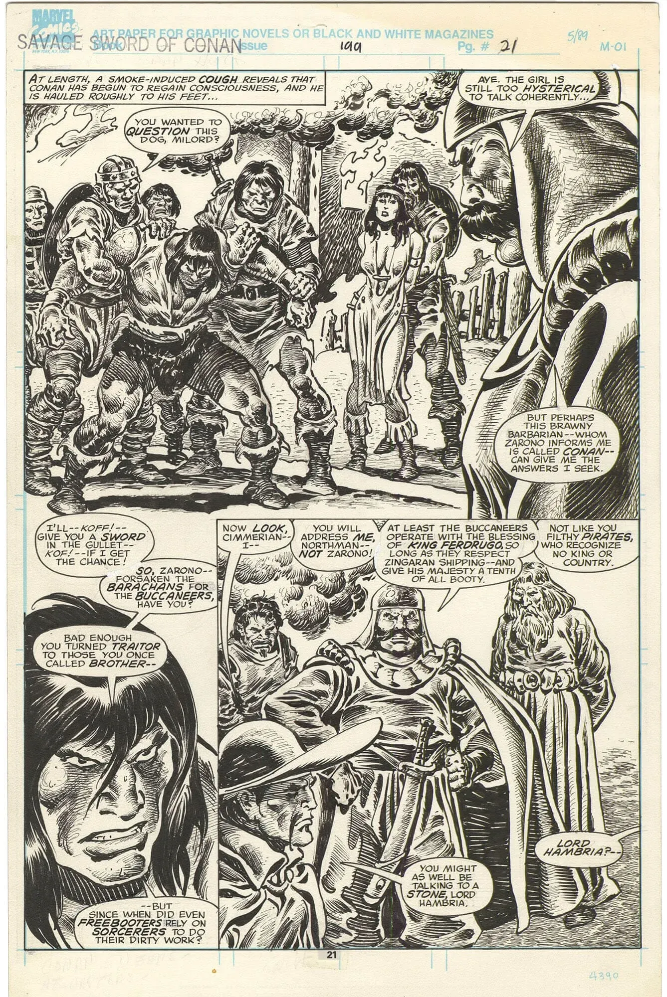 Savage Sword of Conan #199 p21 (½ Splash)