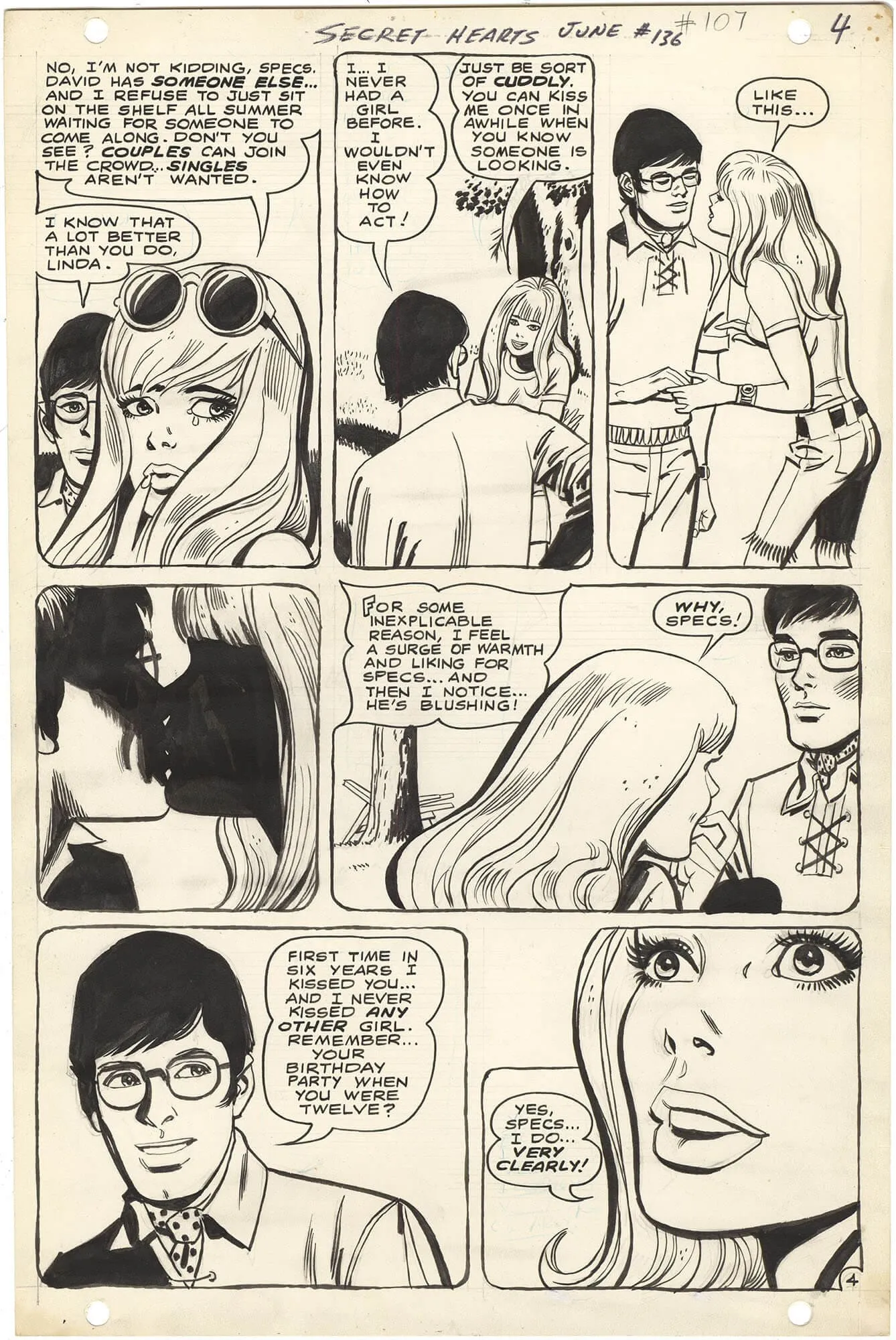 Secret Hearts #136 P4 Comic Art