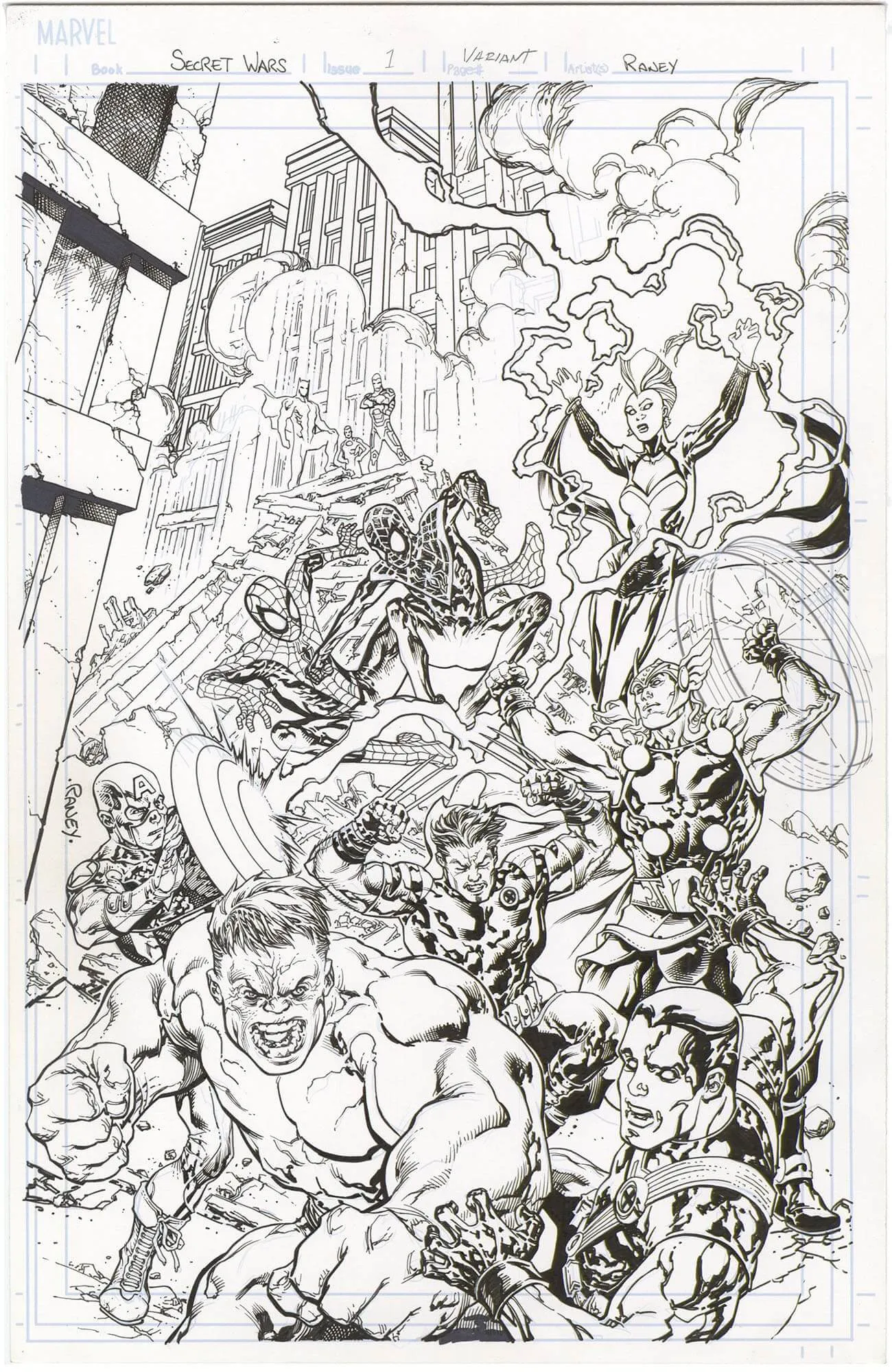 Secret Wars #1 Cover Comic Art