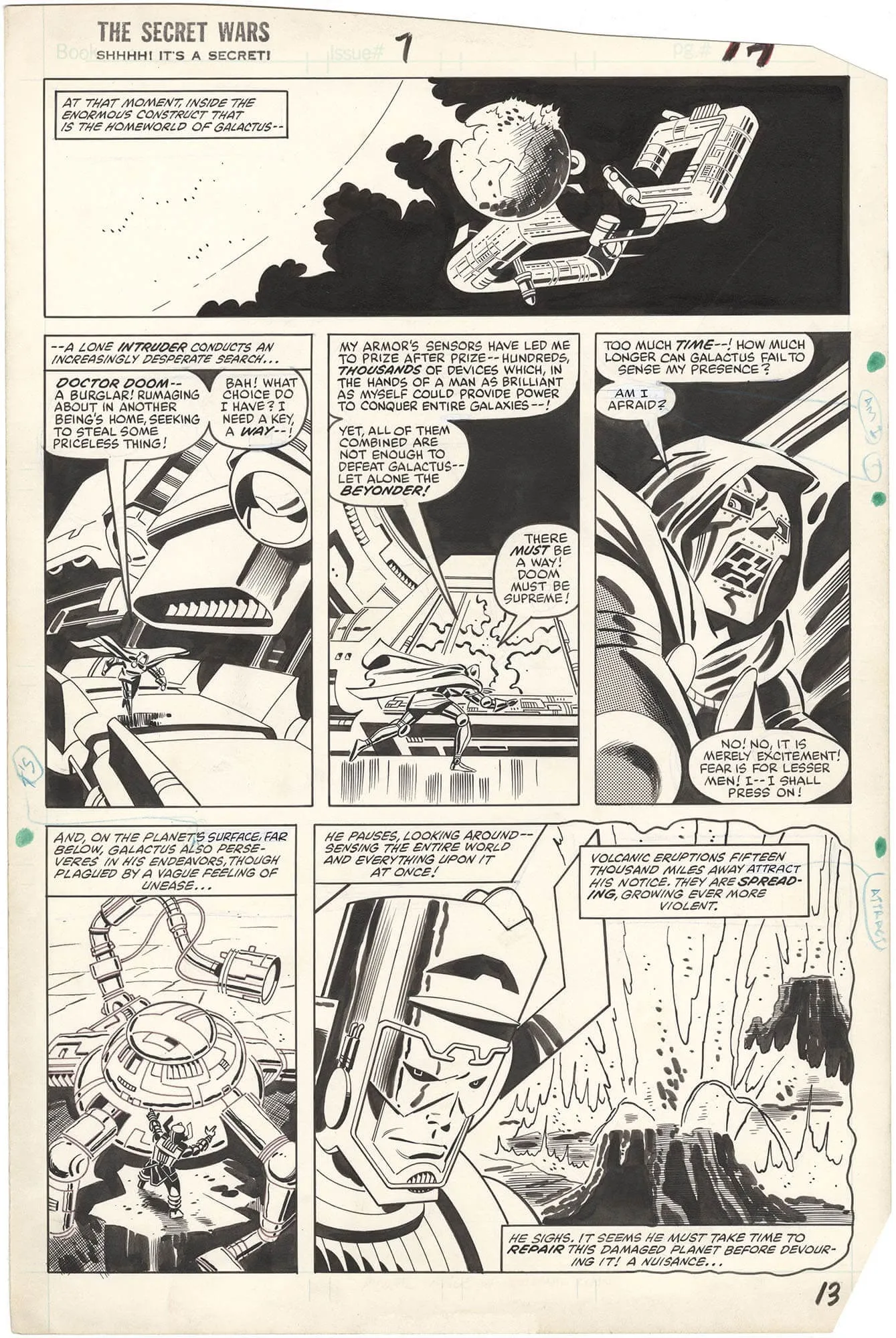 Secret Wars #7 P13 (Doom And Galactus) Comic Art