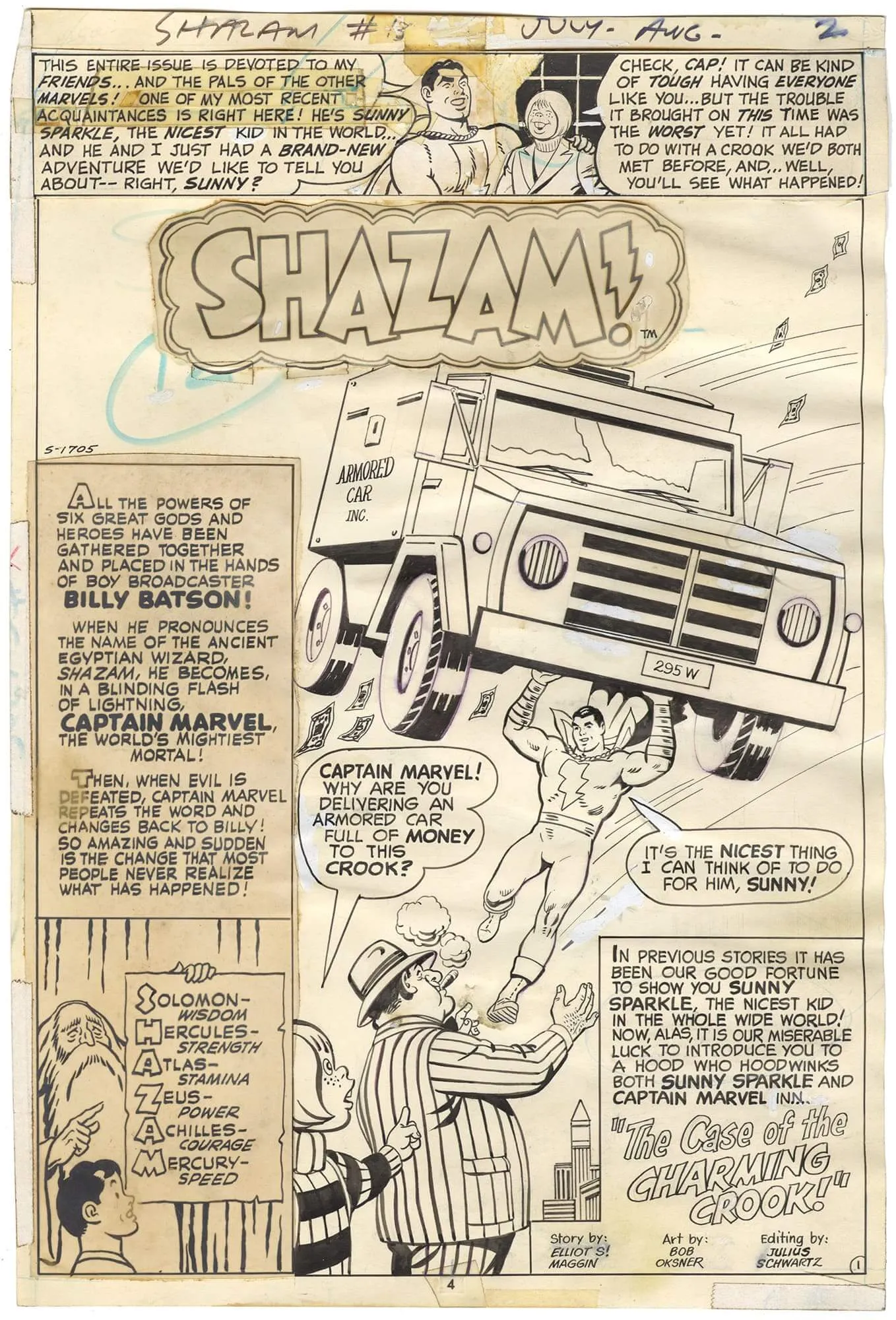 Shazam! #13 P1 Comic Art