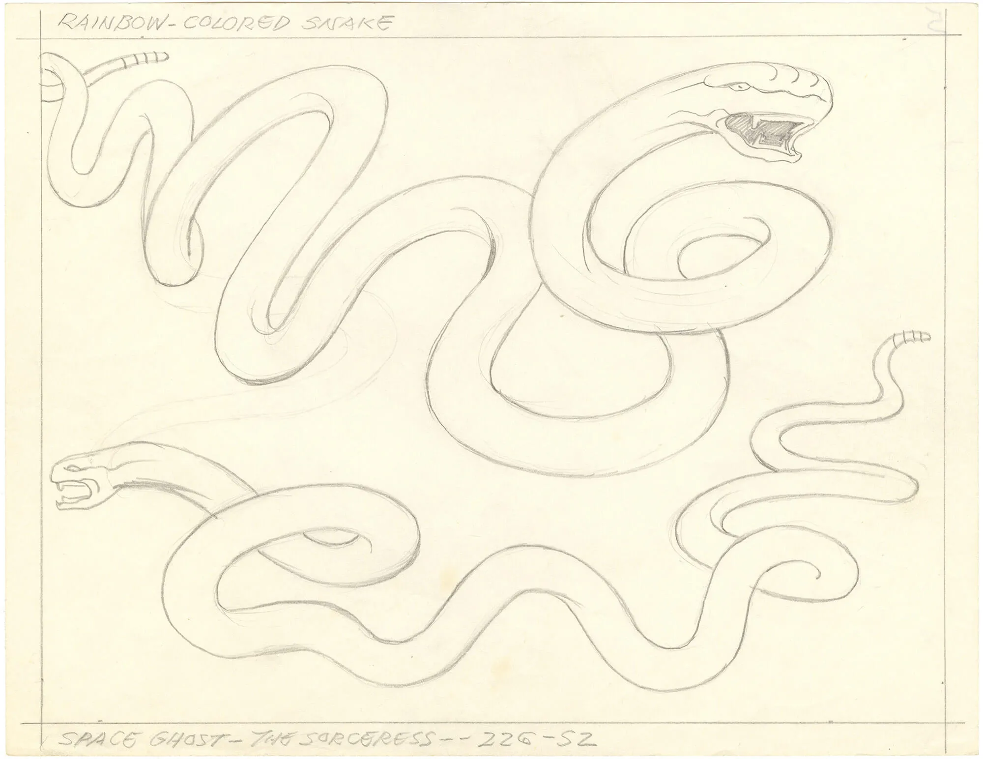 Space Ghost - The Sorceress (Rainbow-Colored Snake) Jack Kirby Pencil