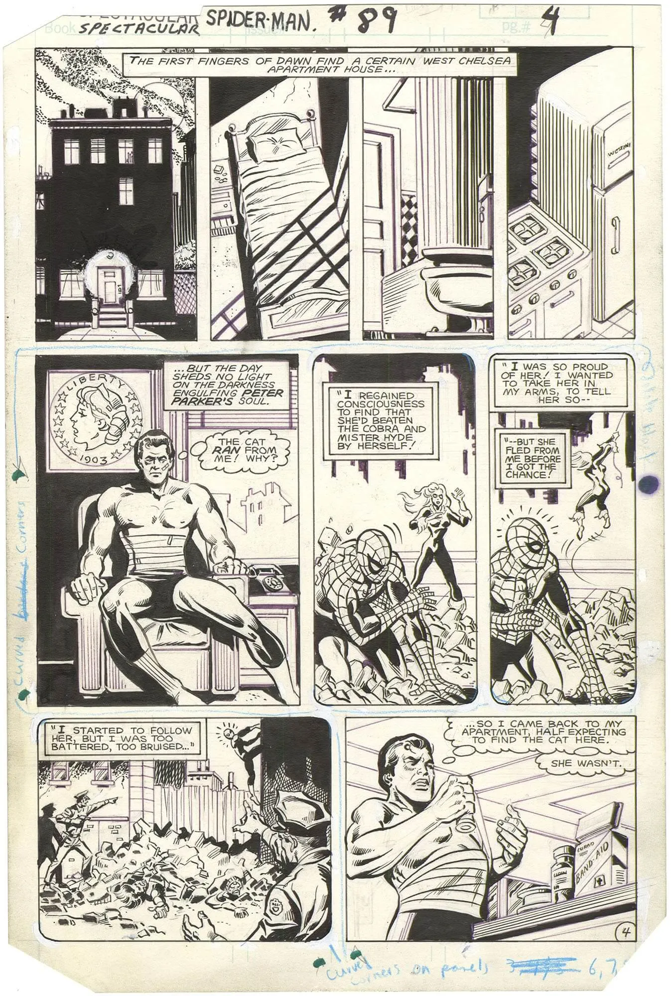 Spectacular Spider-Man #89 P4 (Black Cat) Comic Art