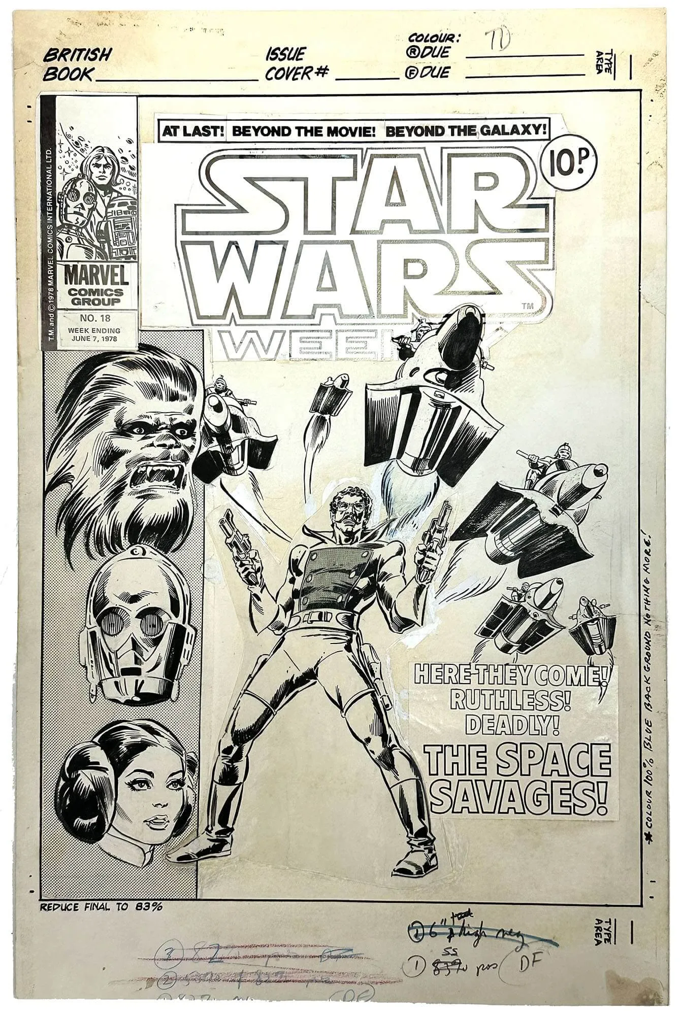Star Wars Weekly #18 Cover (Early Cover) Comic Art