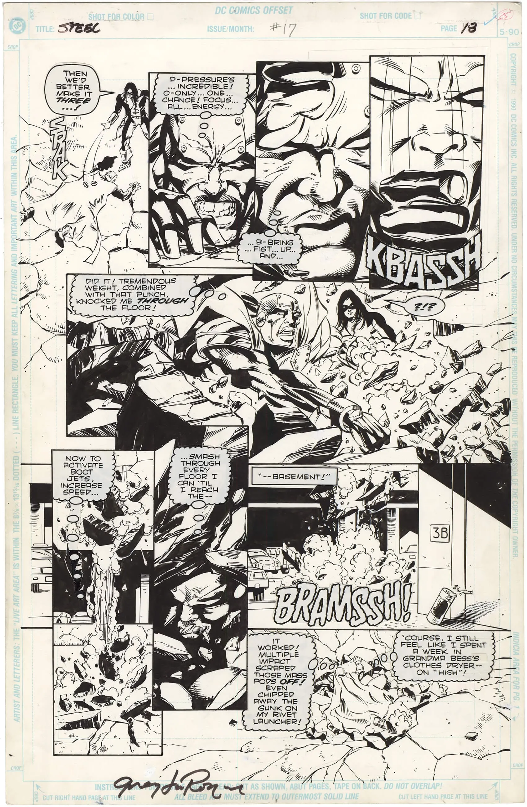 Steel #17 P18 Comic Art