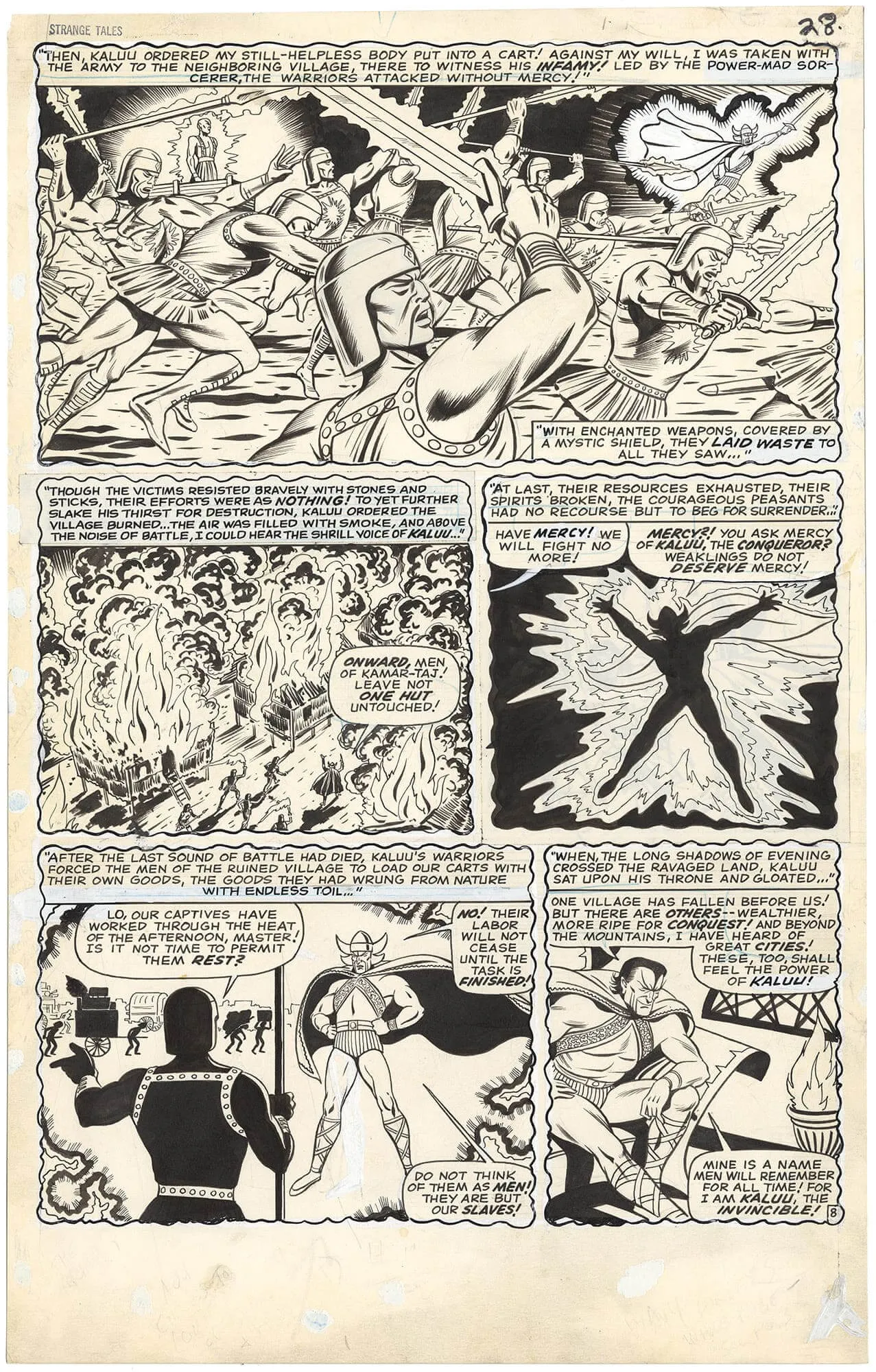 Strange Tales #148 P8 (Large Art)(Ancient One Origin) Comic Art