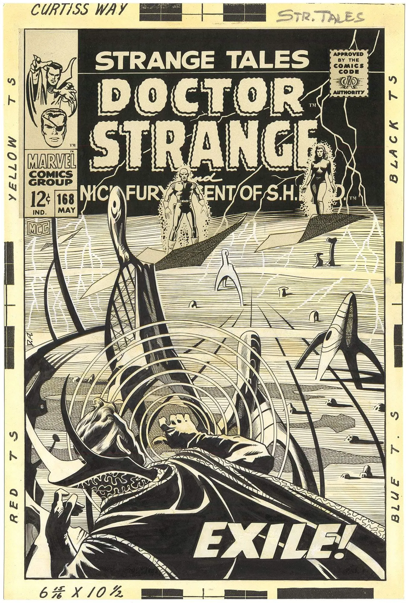 Strange Tales #168 Unpublished Cover (Large Art) Comic Art