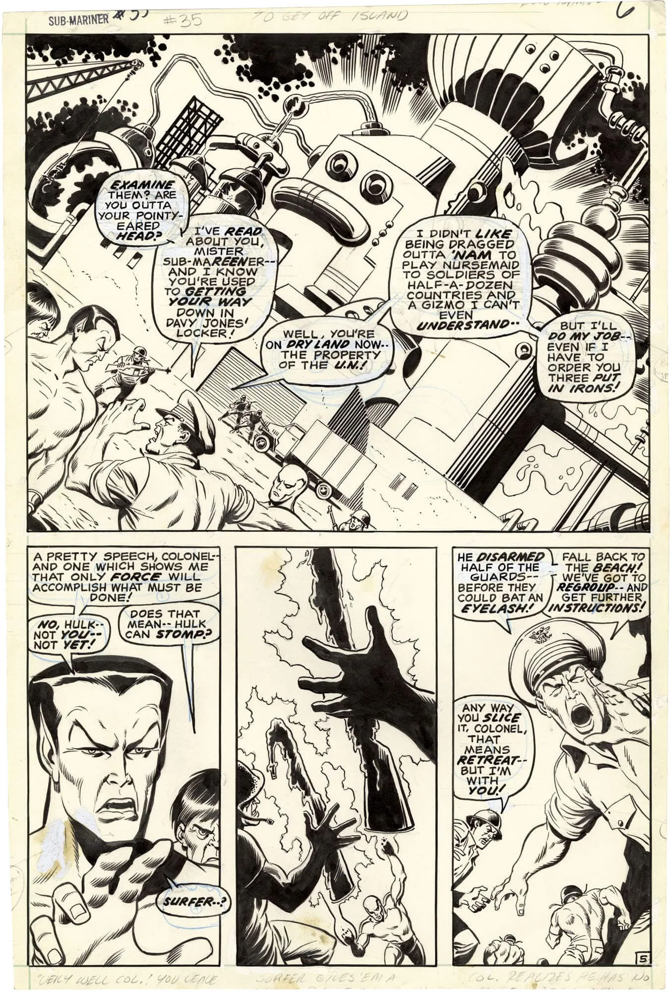 Sub-Mariner #35 p5 (Early Defenders - Half Splash)