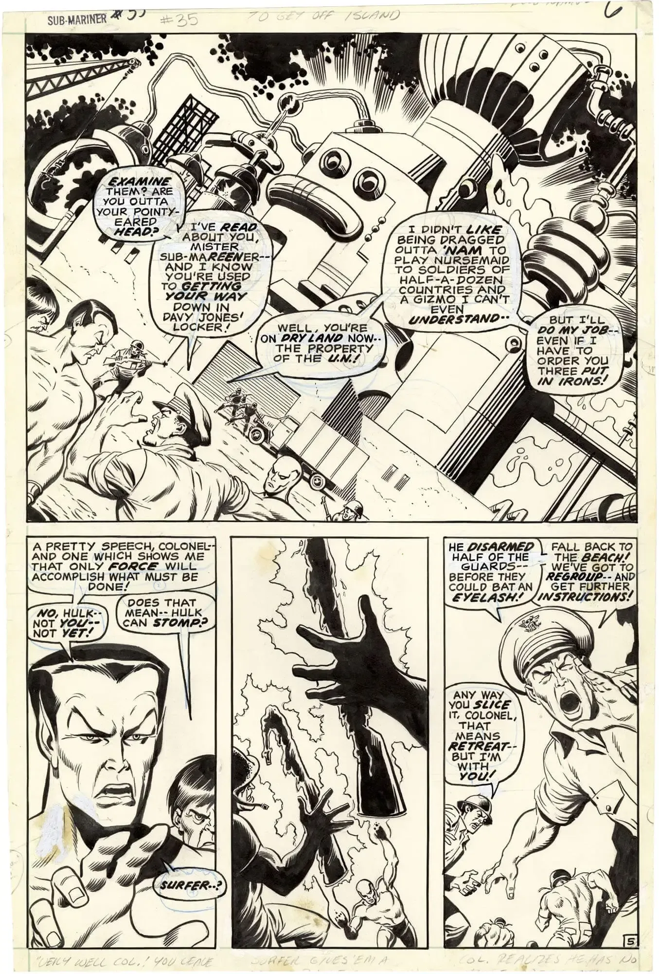 Sub-Mariner #35 p5 (Early Defenders - Half Splash)