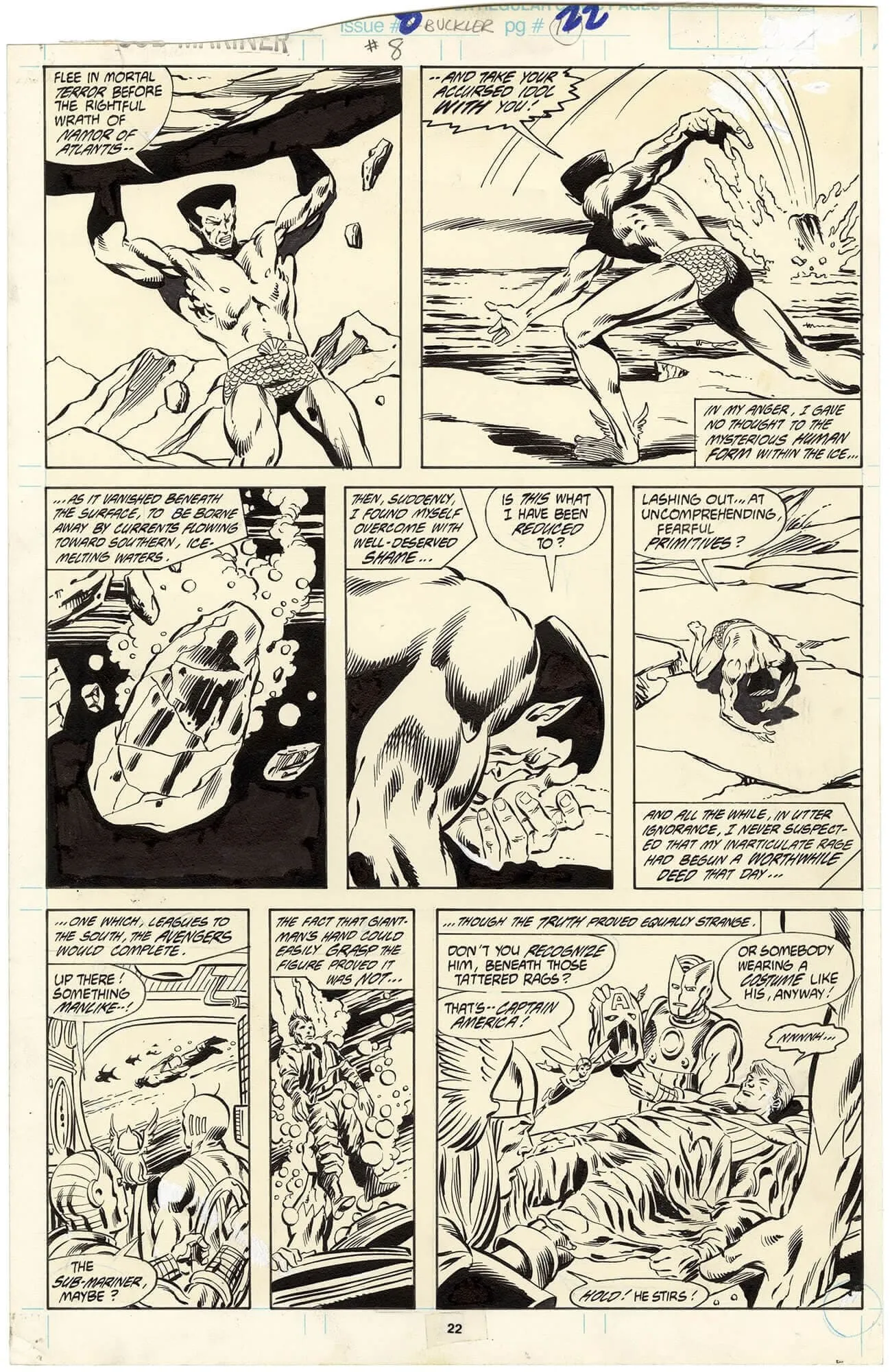 Saga Of The Sub-Mariner #8 P22 (Avengers 4) Comic Art