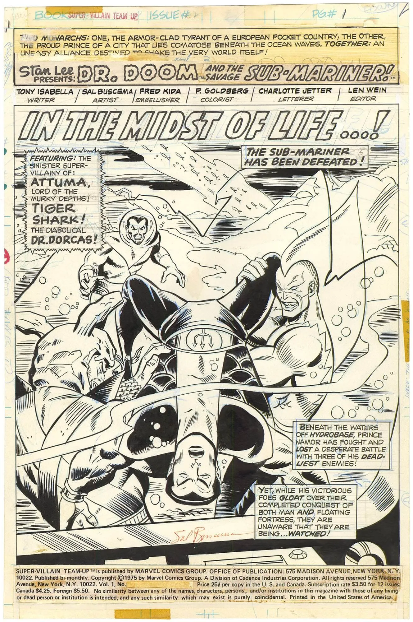 Super Villain Team-Up #2 P1 (Splash)(Signed) Comic Art