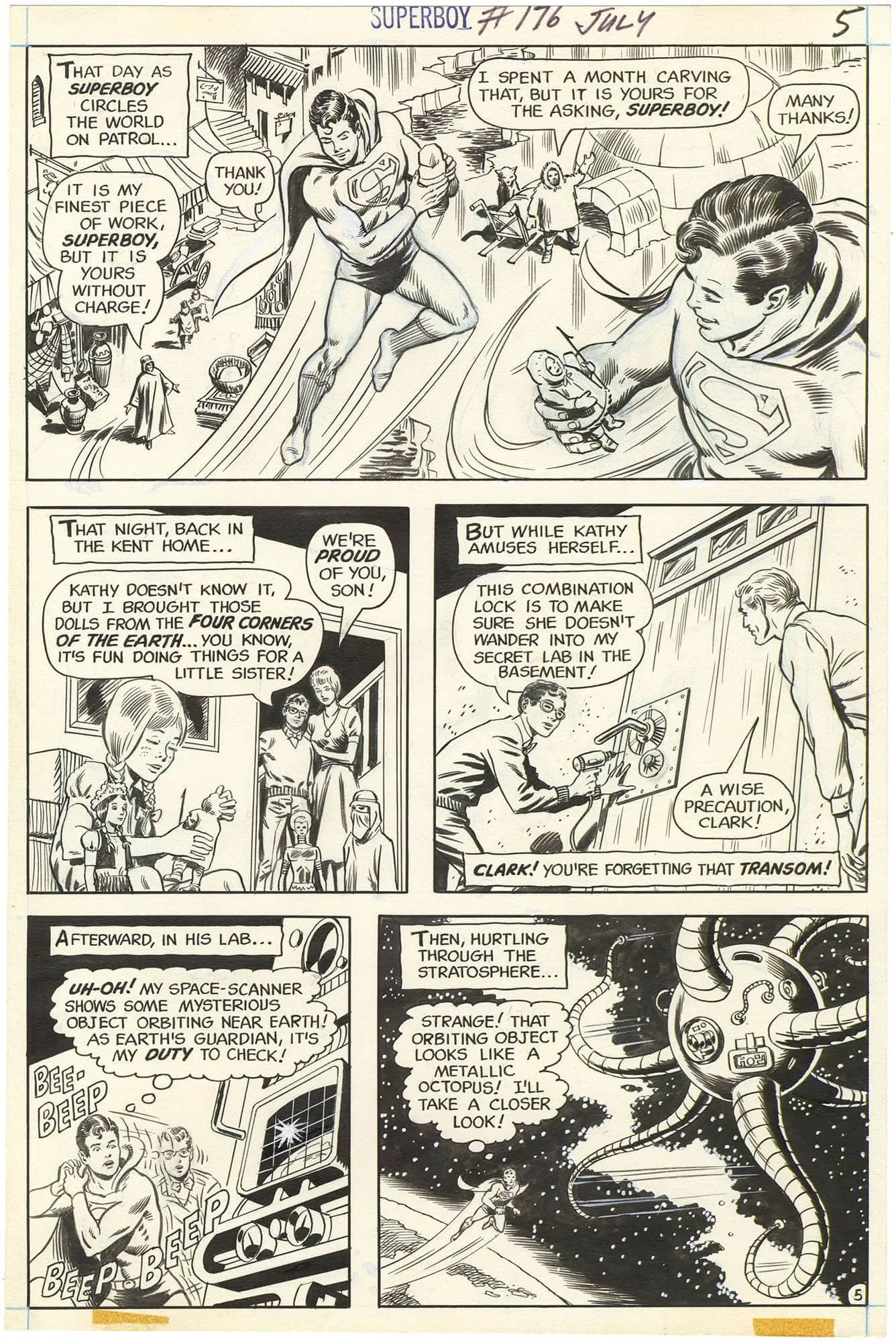 Superboy #176 P5 Comic Art