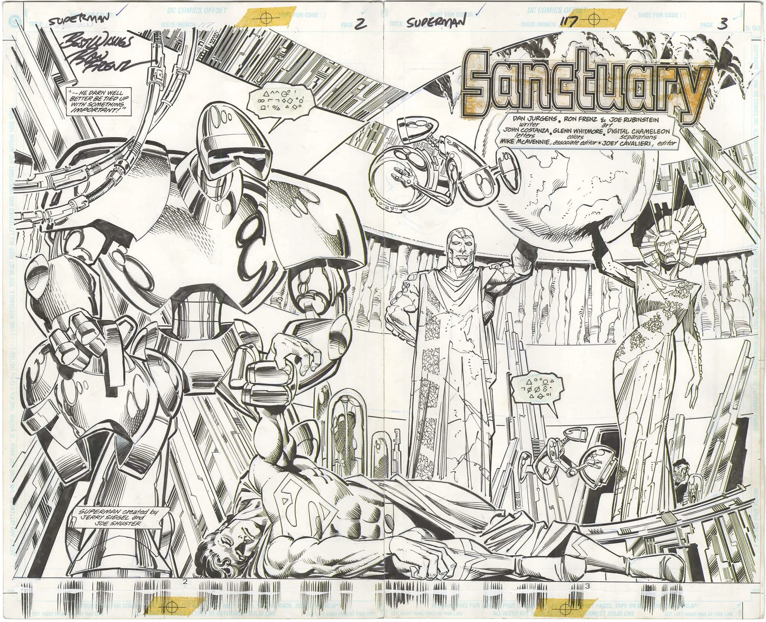 Superman #117 P2+3 (Double Spread) Comic Art