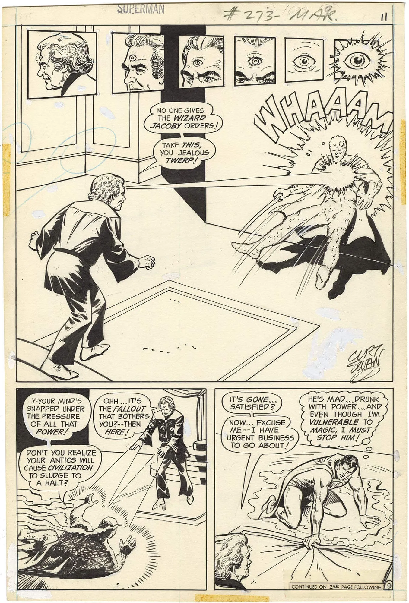 Superman #273 P9 (? Splash)(Signed) Comic Art