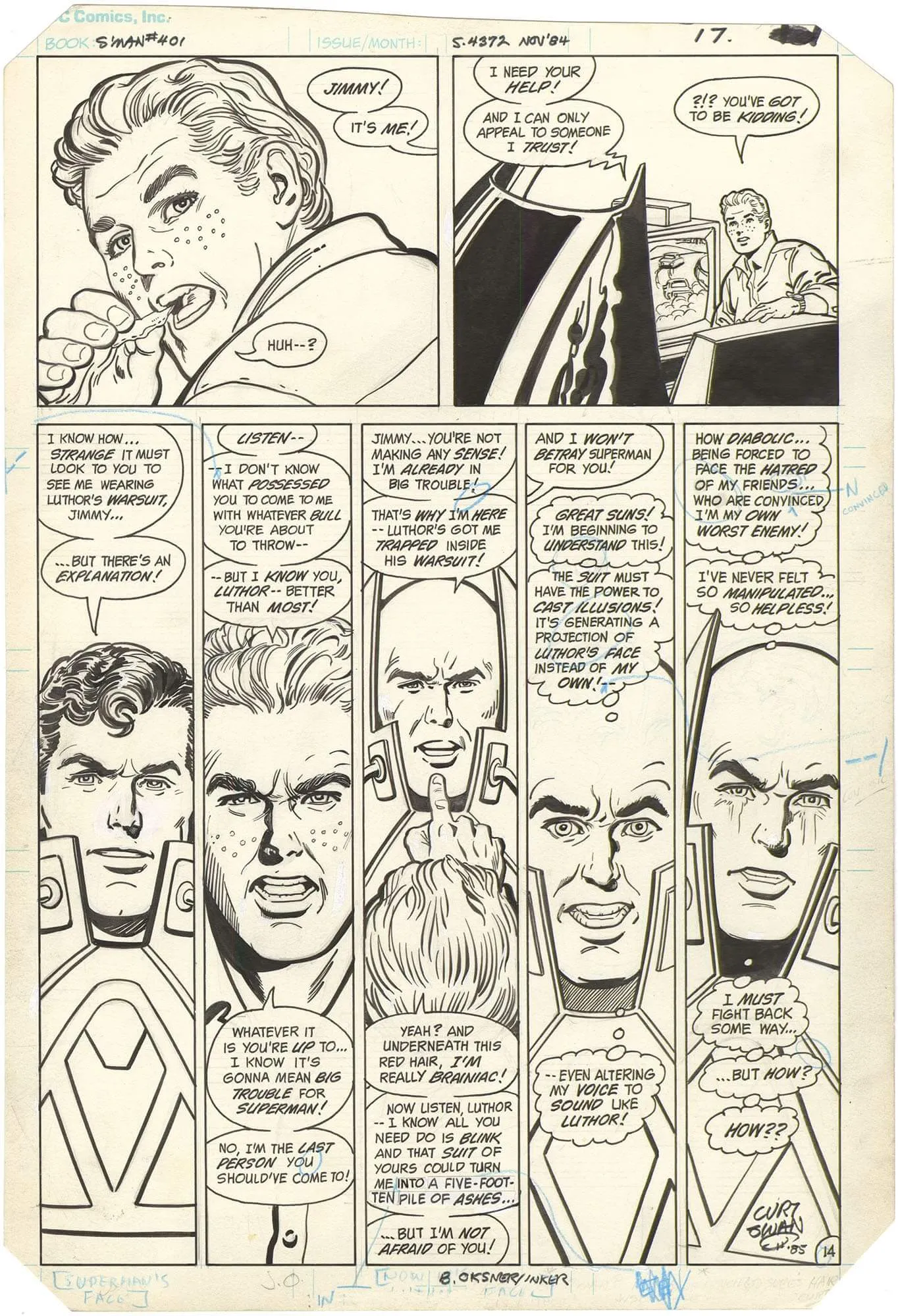 Superman #401 p14 (Signed) (Brainiac)