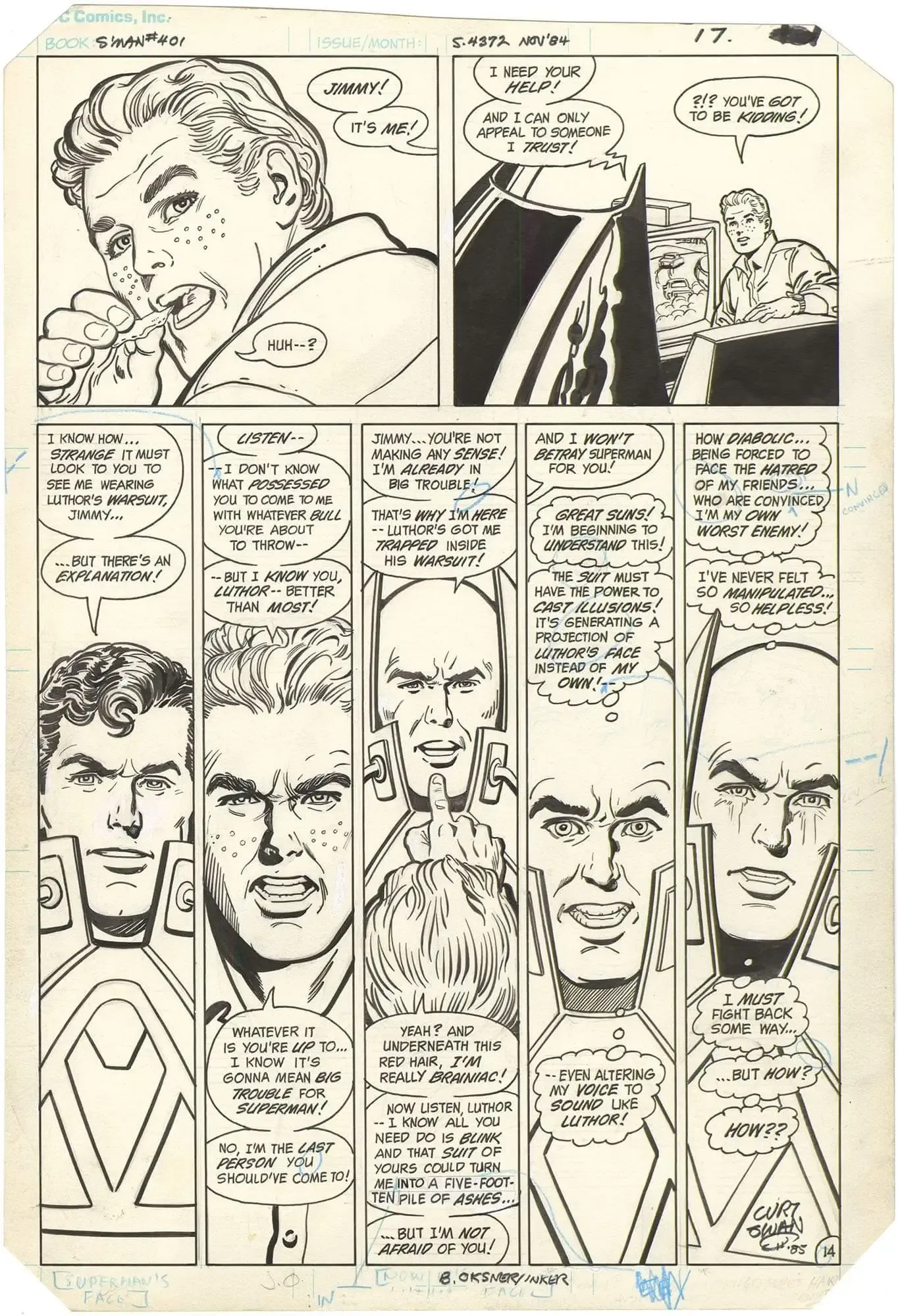 Superman #401 p14 (Signed) (Brainiac)