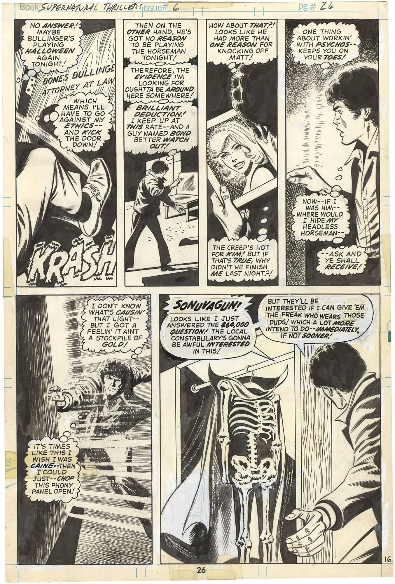 Supernatural Thrillers #6 P26 Comic Art