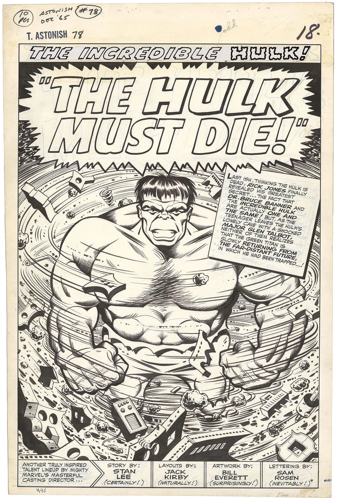 Tales To Astonish #78 P1 (Large Art - Splash) Comic Art
