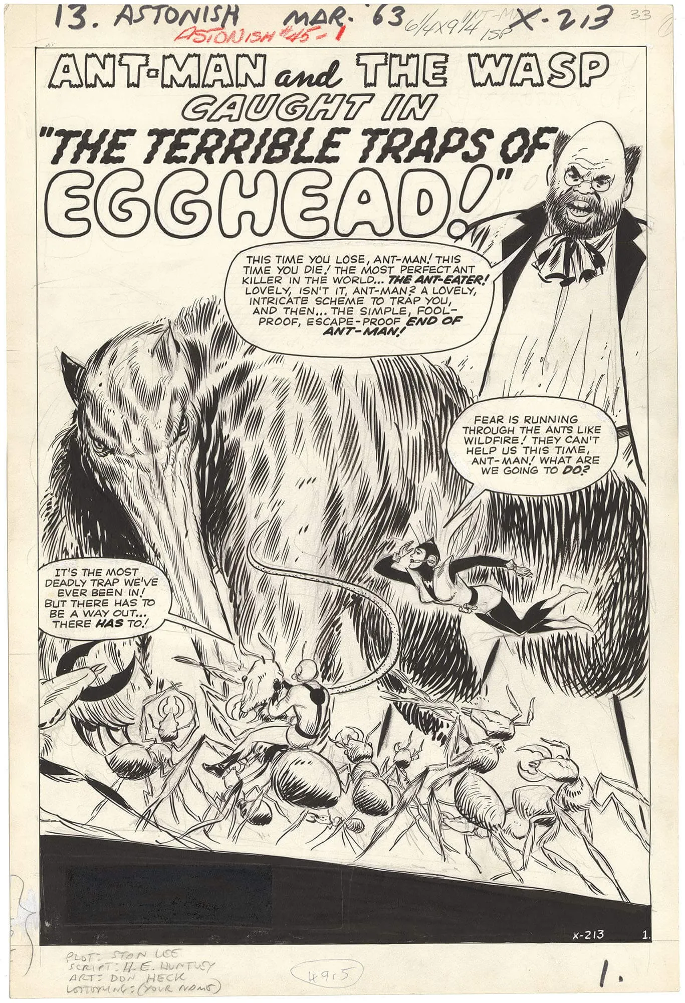 Tales To Astonish #45 P1 (Splash) (Second Wasp) Comic Art