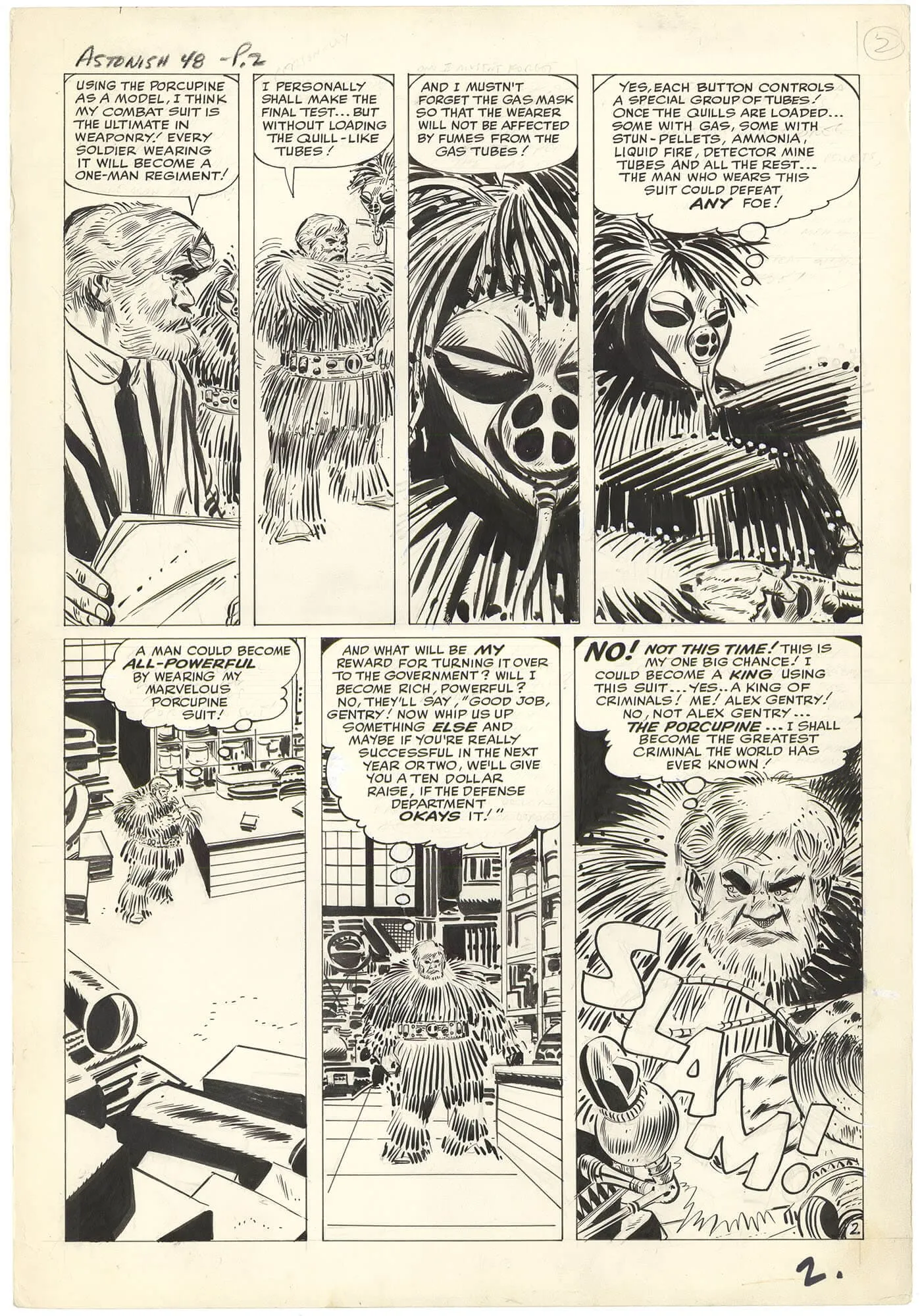 Tales To Astonish #48 P2 (Birth Page-Porcupine) Comic Art