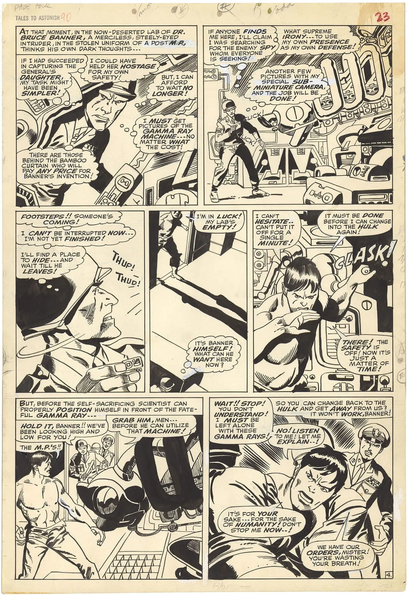 Tales To Astonish #90 P4 (First Abomination) Comic Art