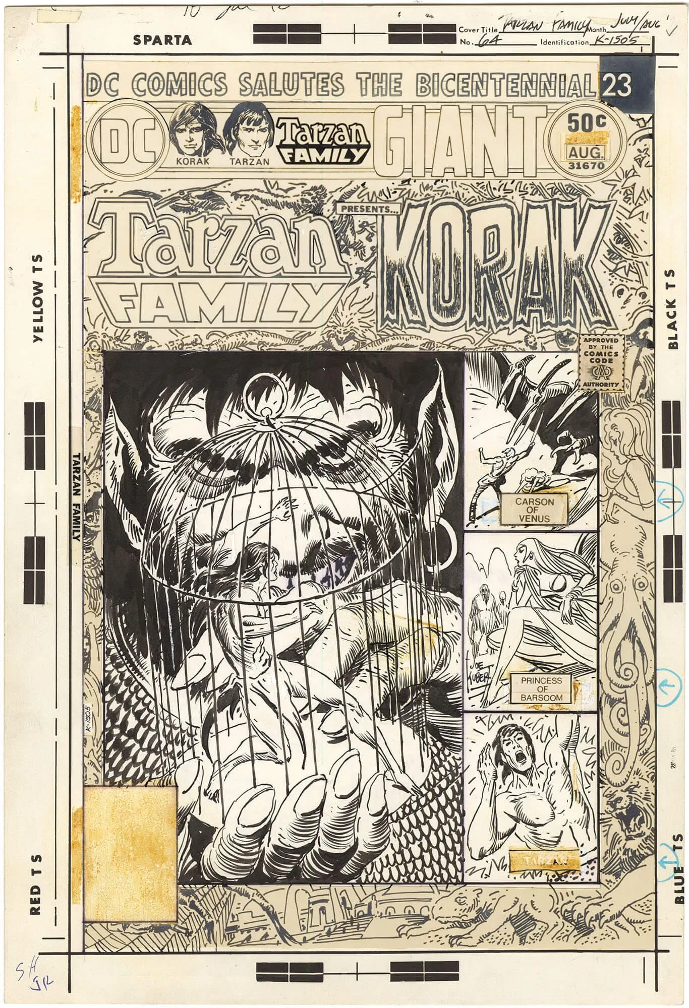 Tarzan Family #64 Cover Comic Art