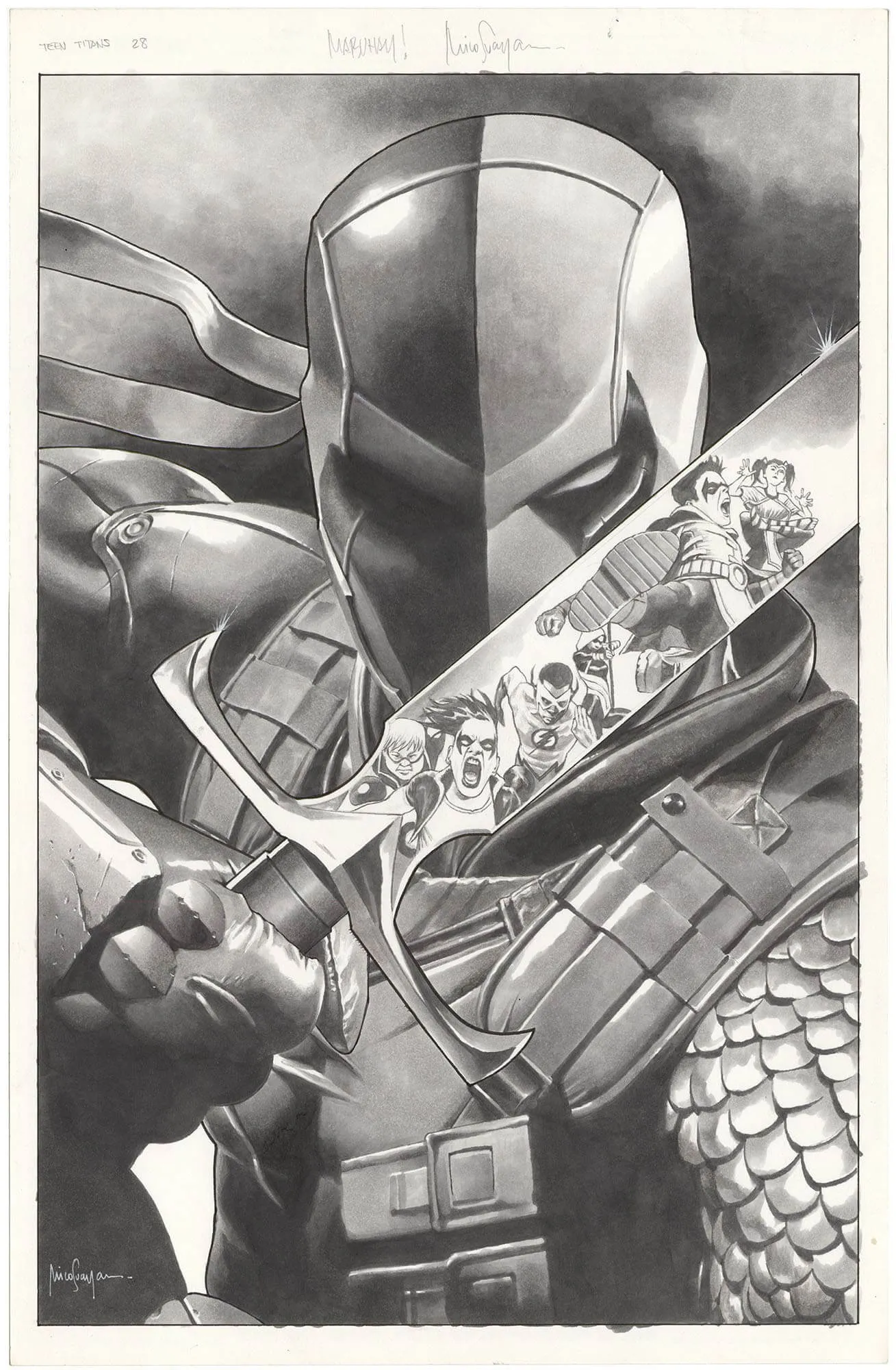 New Teen Titans #28 Cover (Variant) (Signed) Comic Art