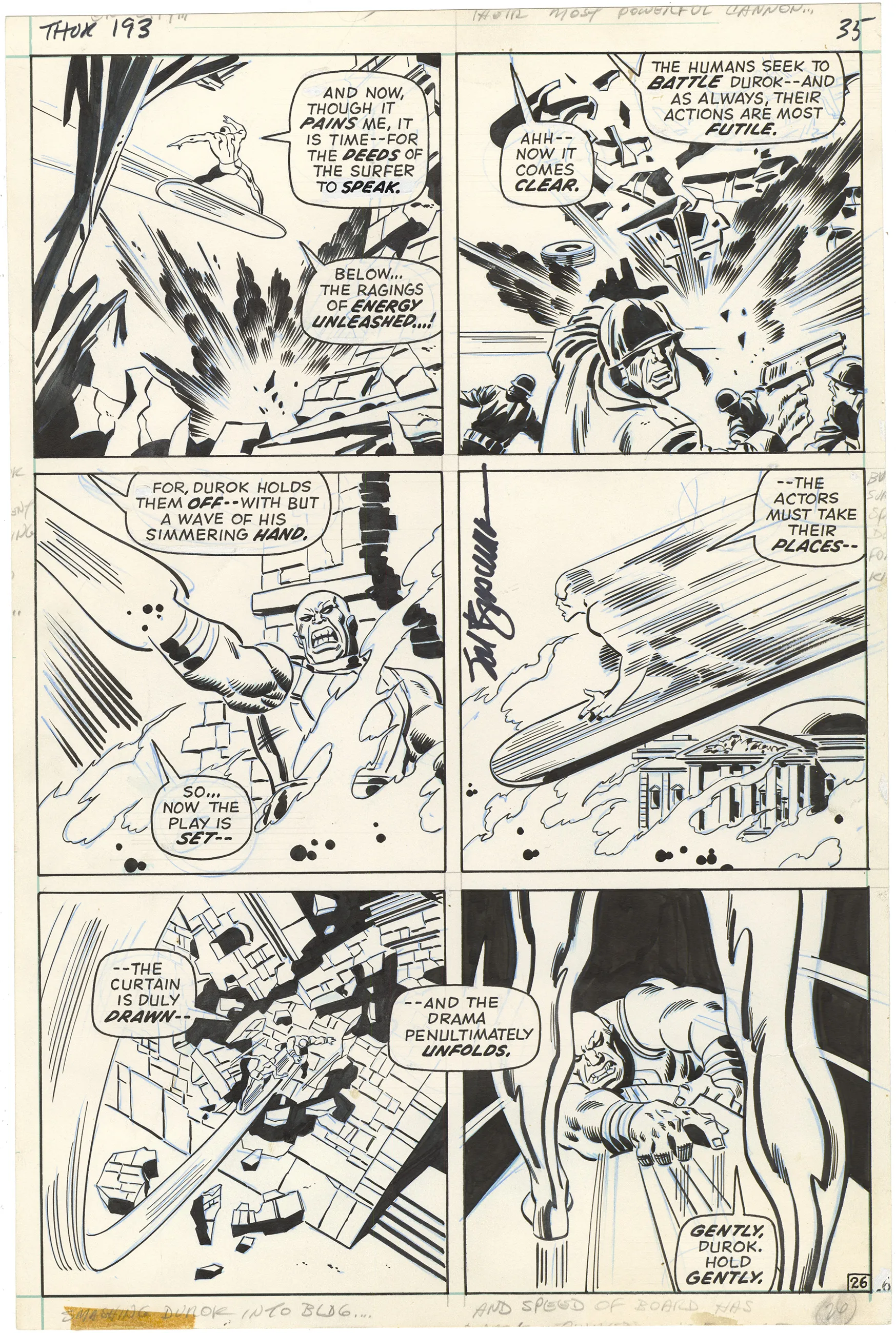 Thor #193 P26 (Signed)(Key Surfer) Comic Art