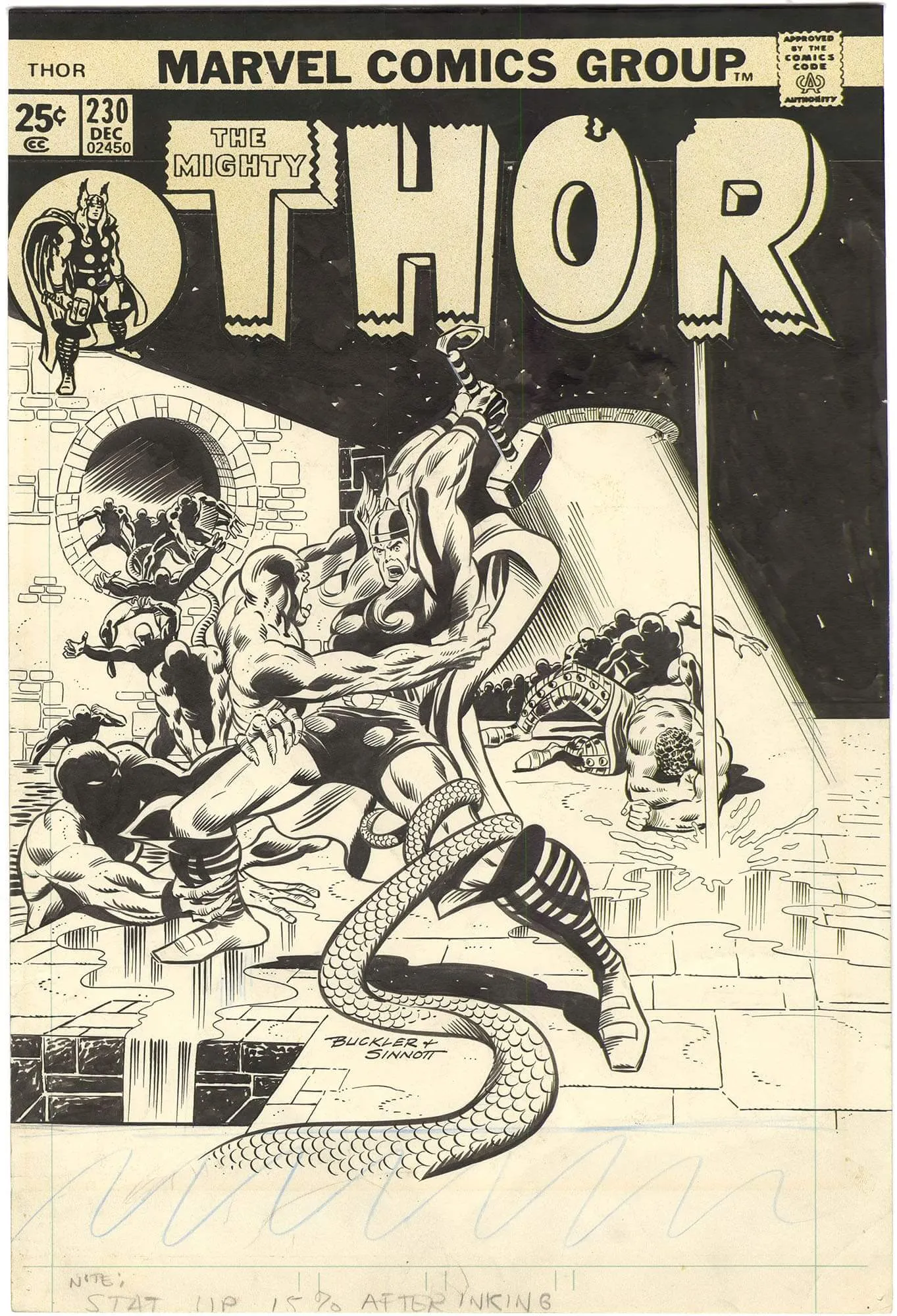 Thor #230 Cover (Signed) Comic Art