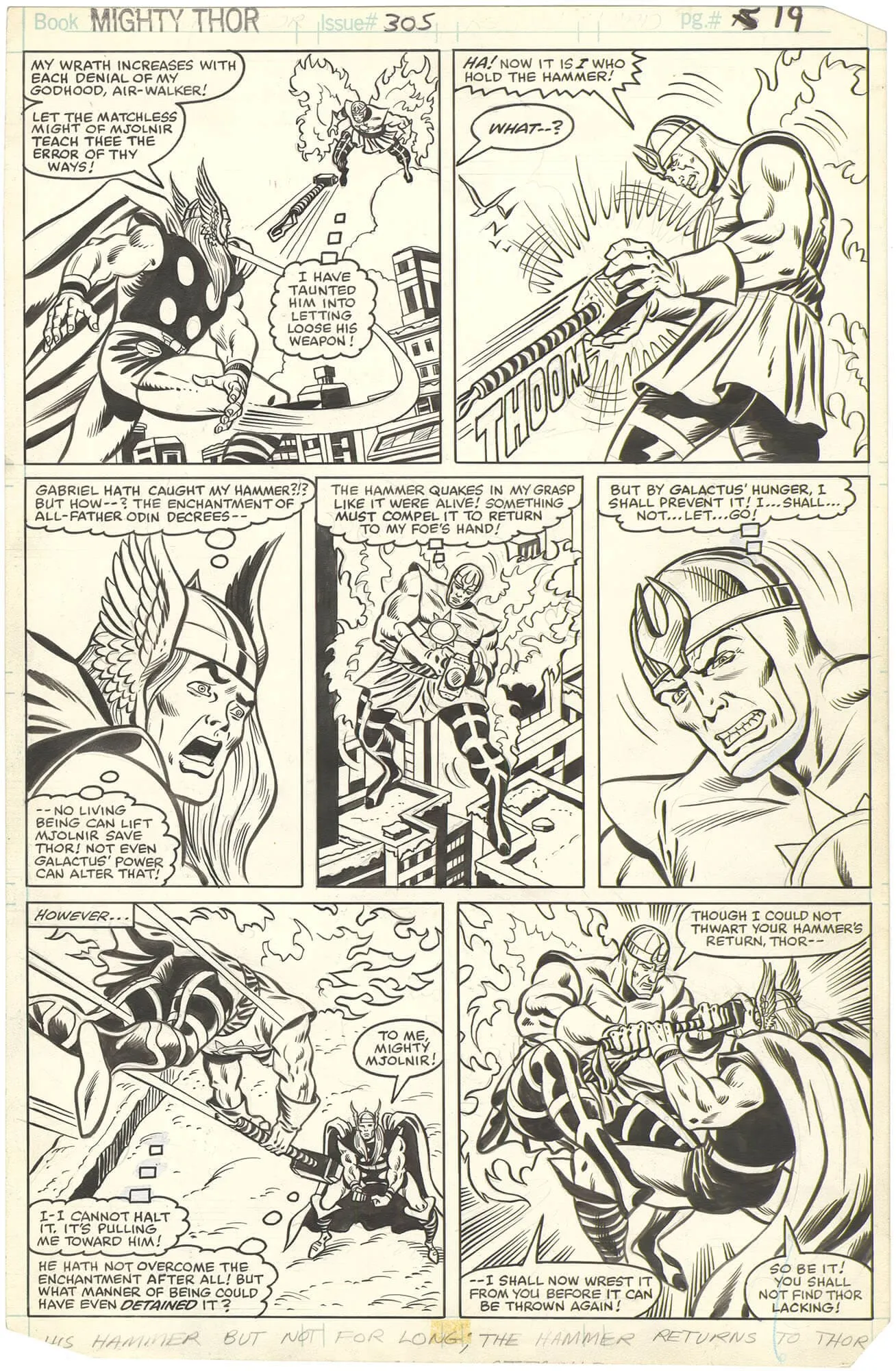 Thor #305 P19 (Great Battle Page) Comic Art