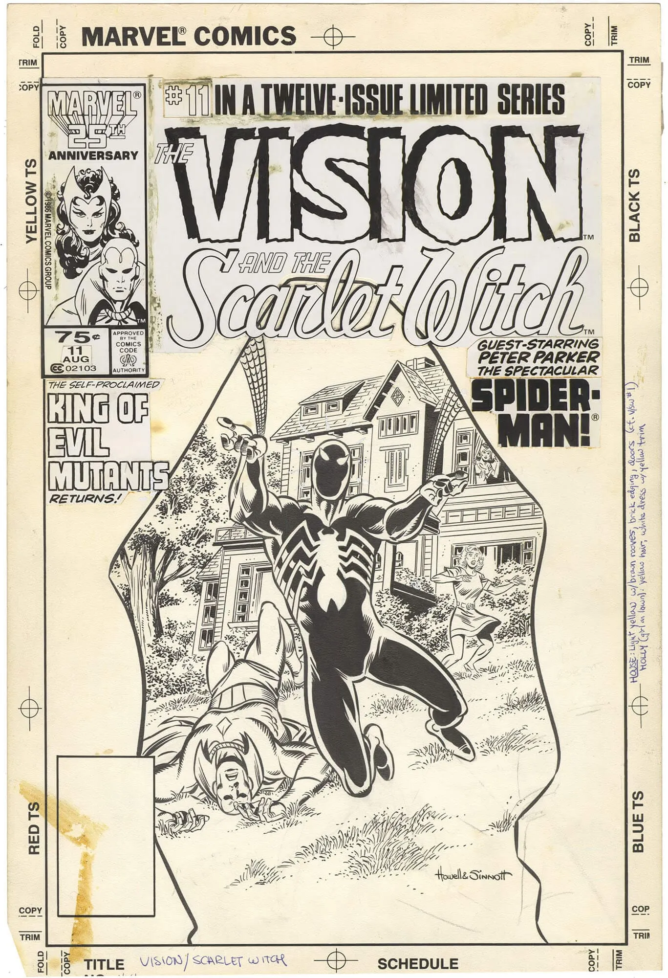 Vision and the Scarlet Witch #11 Cover Unused (Nearly Identical)