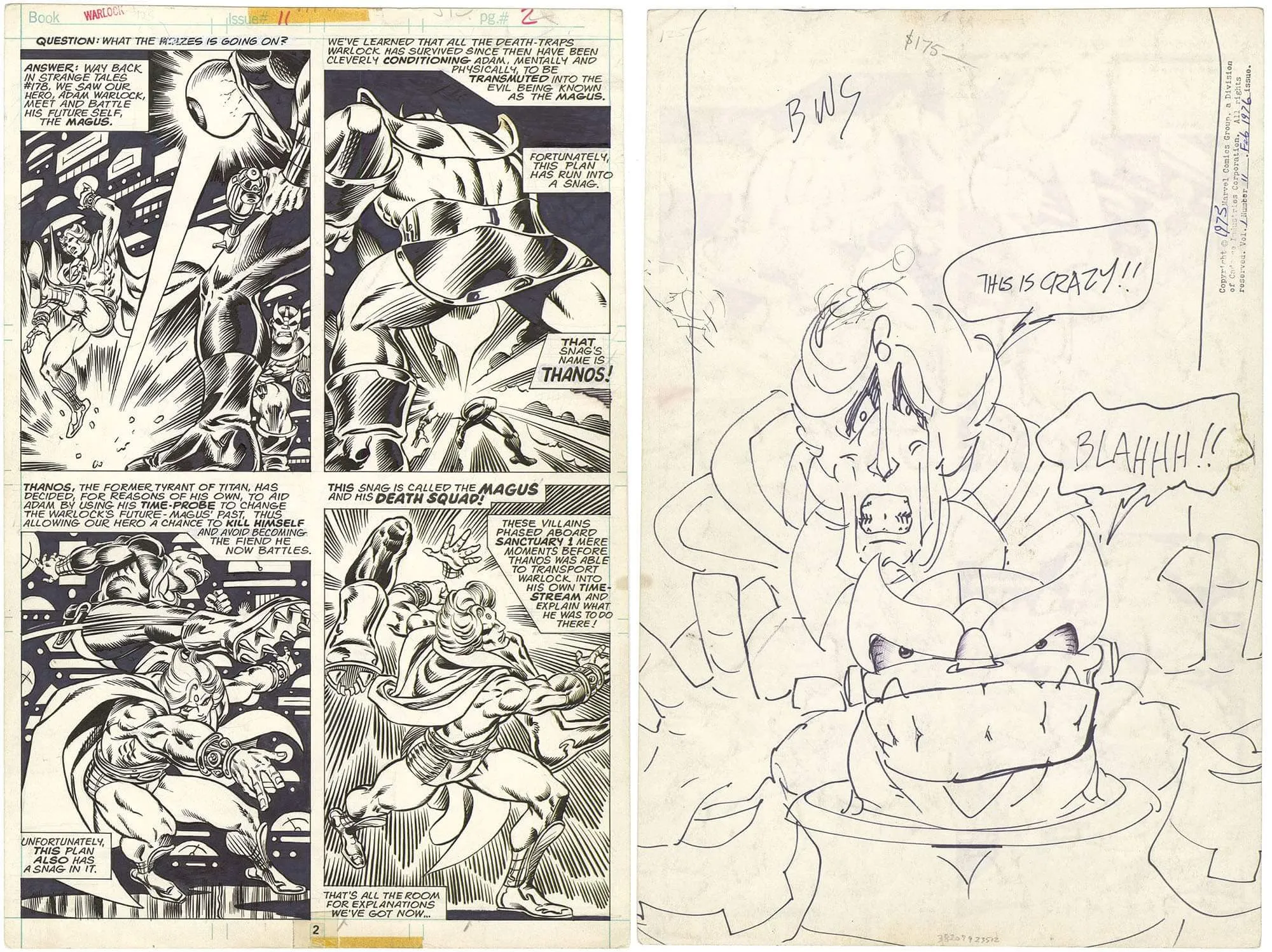 Warlock #11 P2 (Thanos) Comic Art