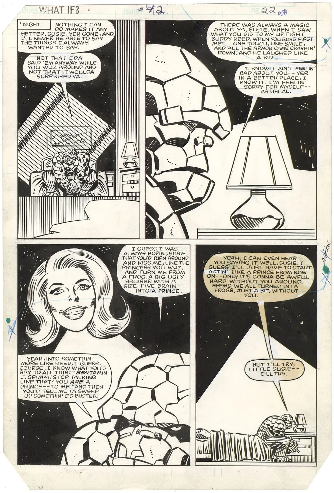 What If? #42 P22 (Sue Richards Dies) Comic Art