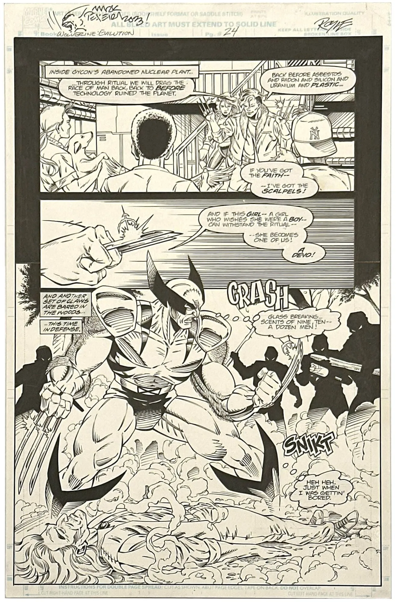 Wolverine: Evilution #1 P24 (Splash)(Signed) Comic Art