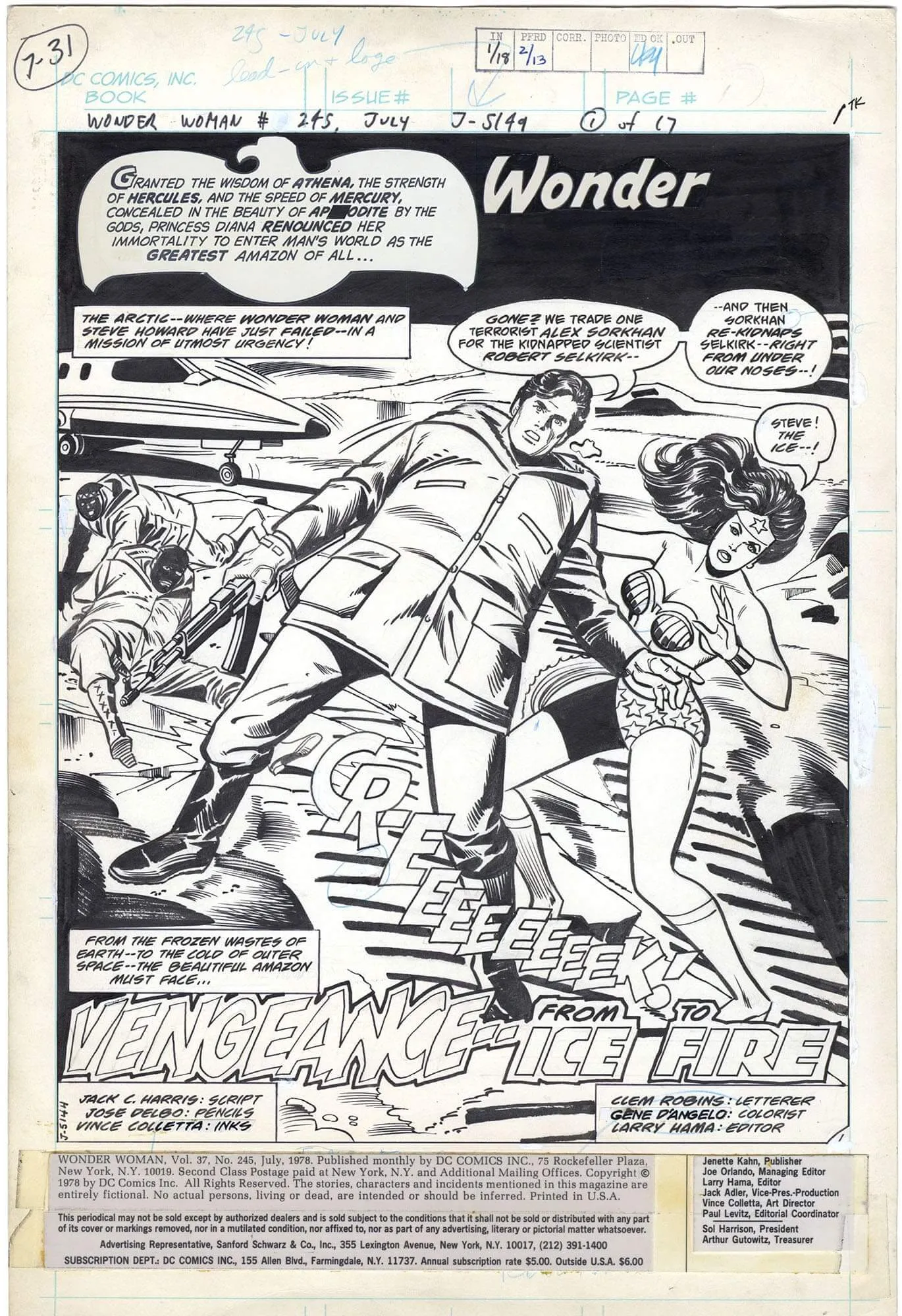 Wonder Woman #245 P1 Comic Art
