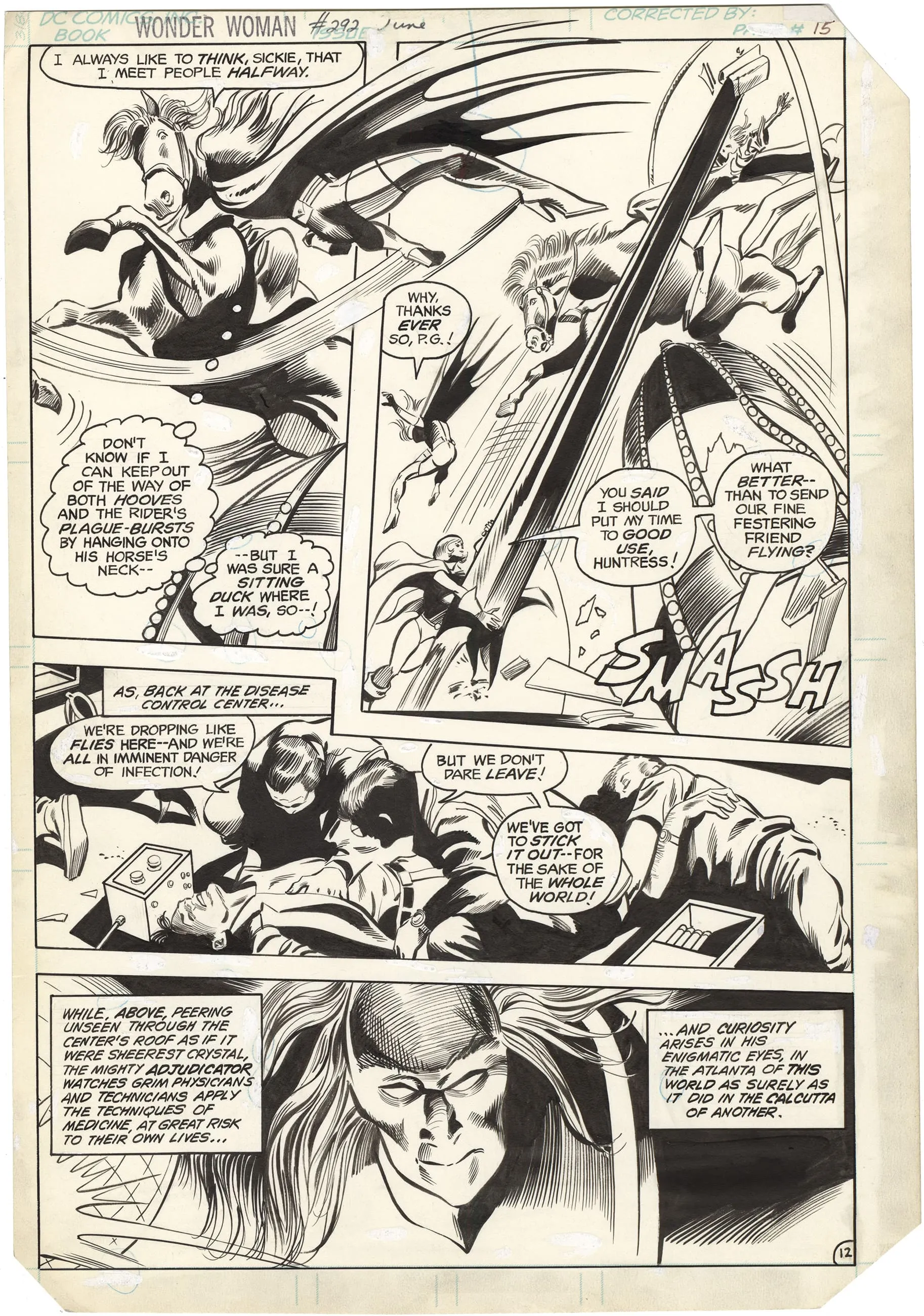 Wonder Woman #292 P12 (Power Girl + Huntress) Comic Art