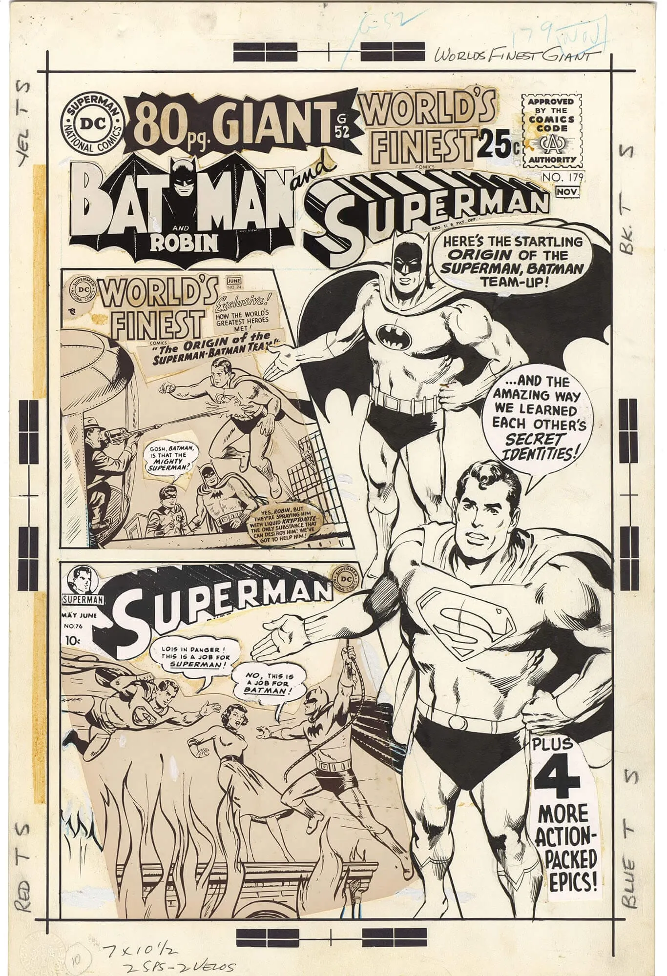 Worlds Finest Comics Giant-Size #179 Cover Comic Art