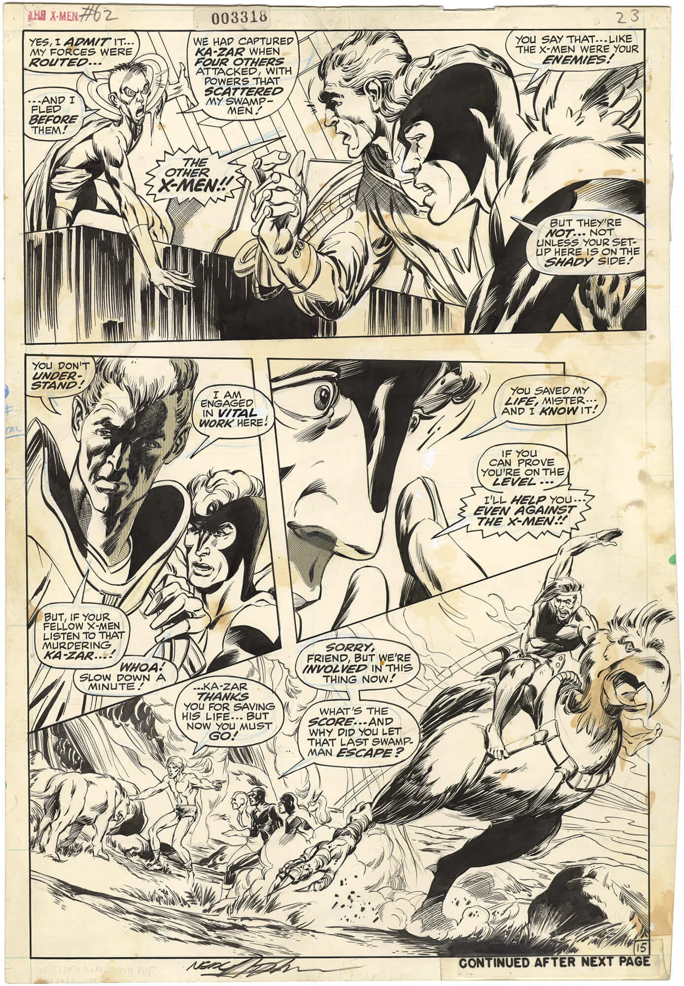 X-Men #62 P15 (Rare And Signed) Comic Art