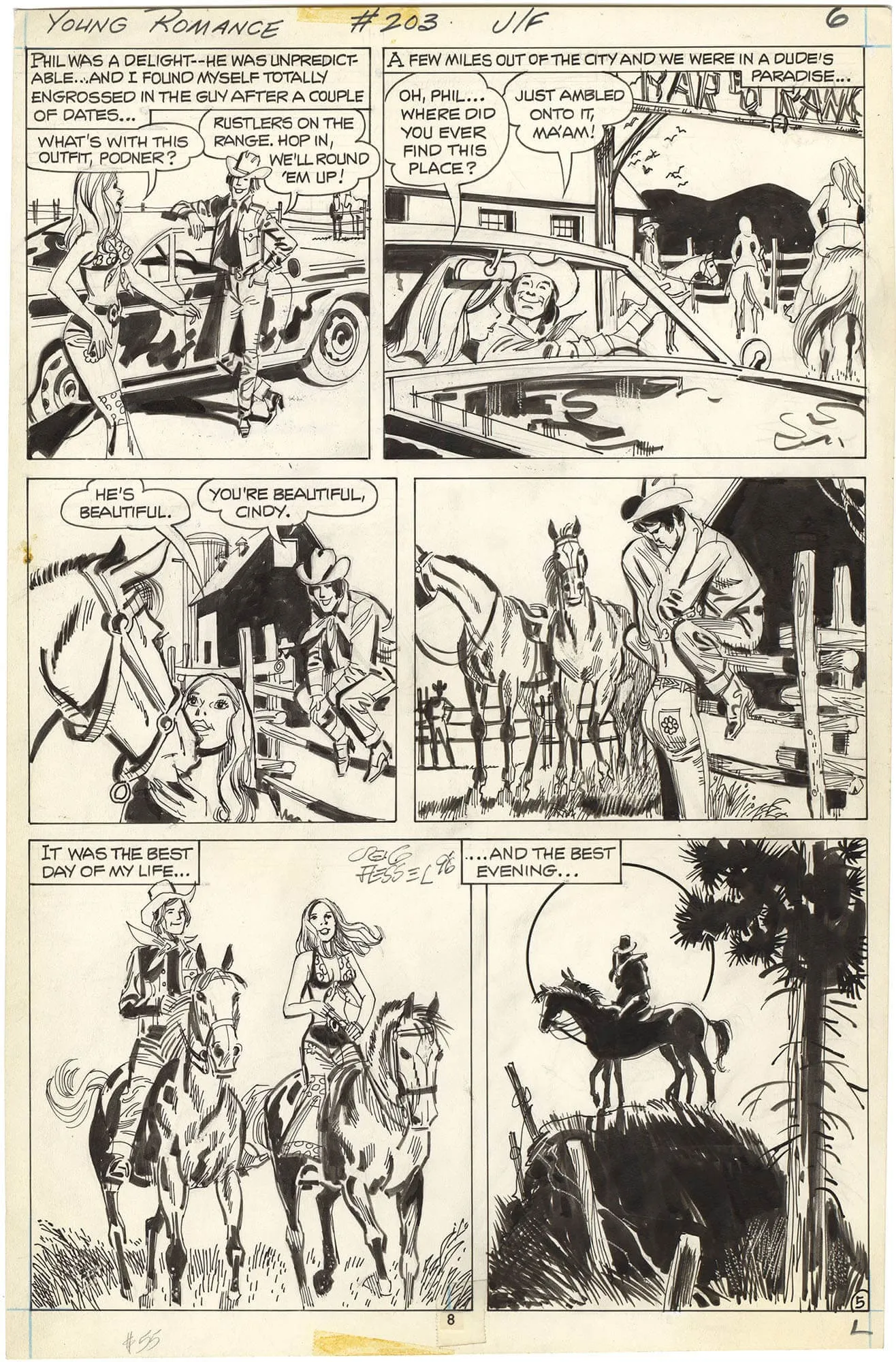 Young Romance #203 P5 (Signed) Comic Art