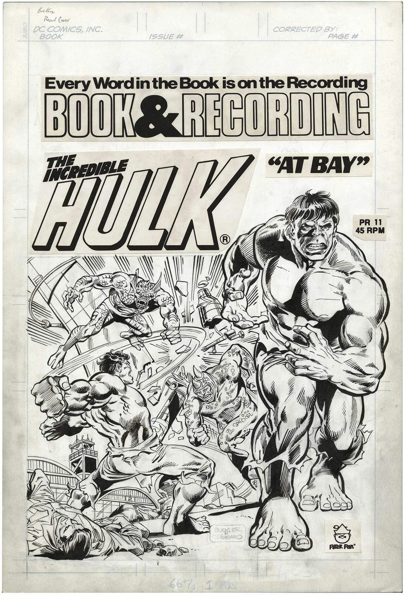 Incredible Hulk Record Cover Comic Art