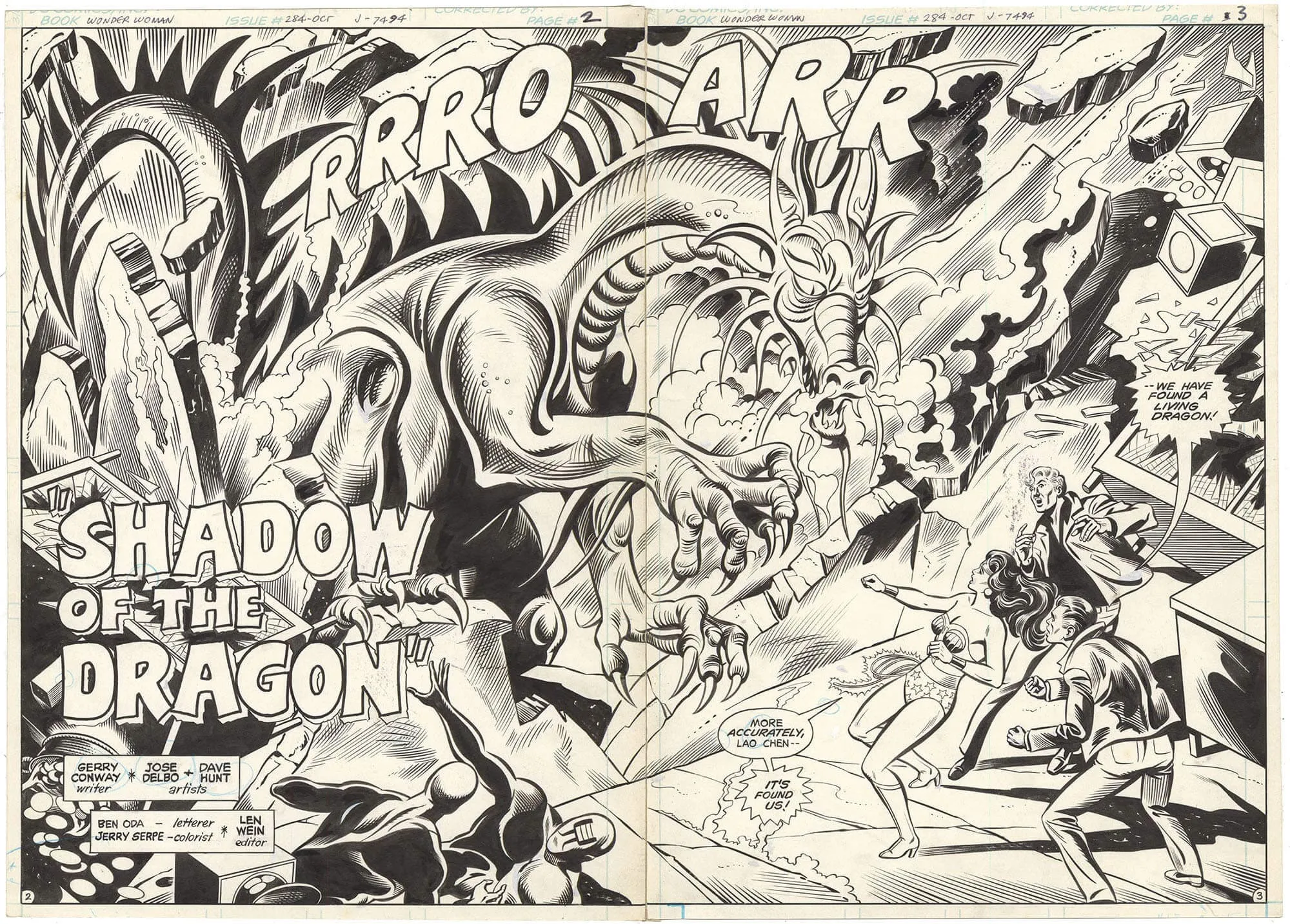 Wonder Woman #284 P2-3 (Double Spread) Comic Art